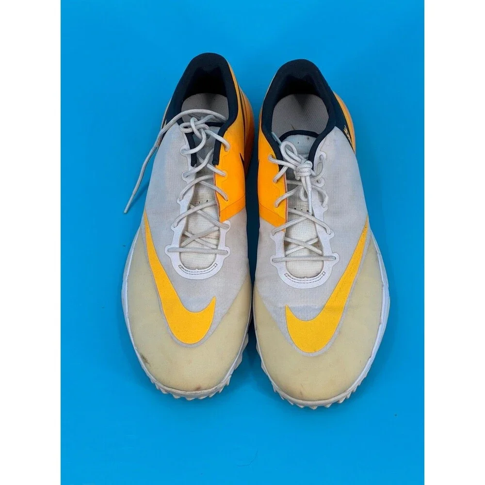 Nike FI Flex Men’s 12 Golf Shoes White Navy Laser Orange Spikeless